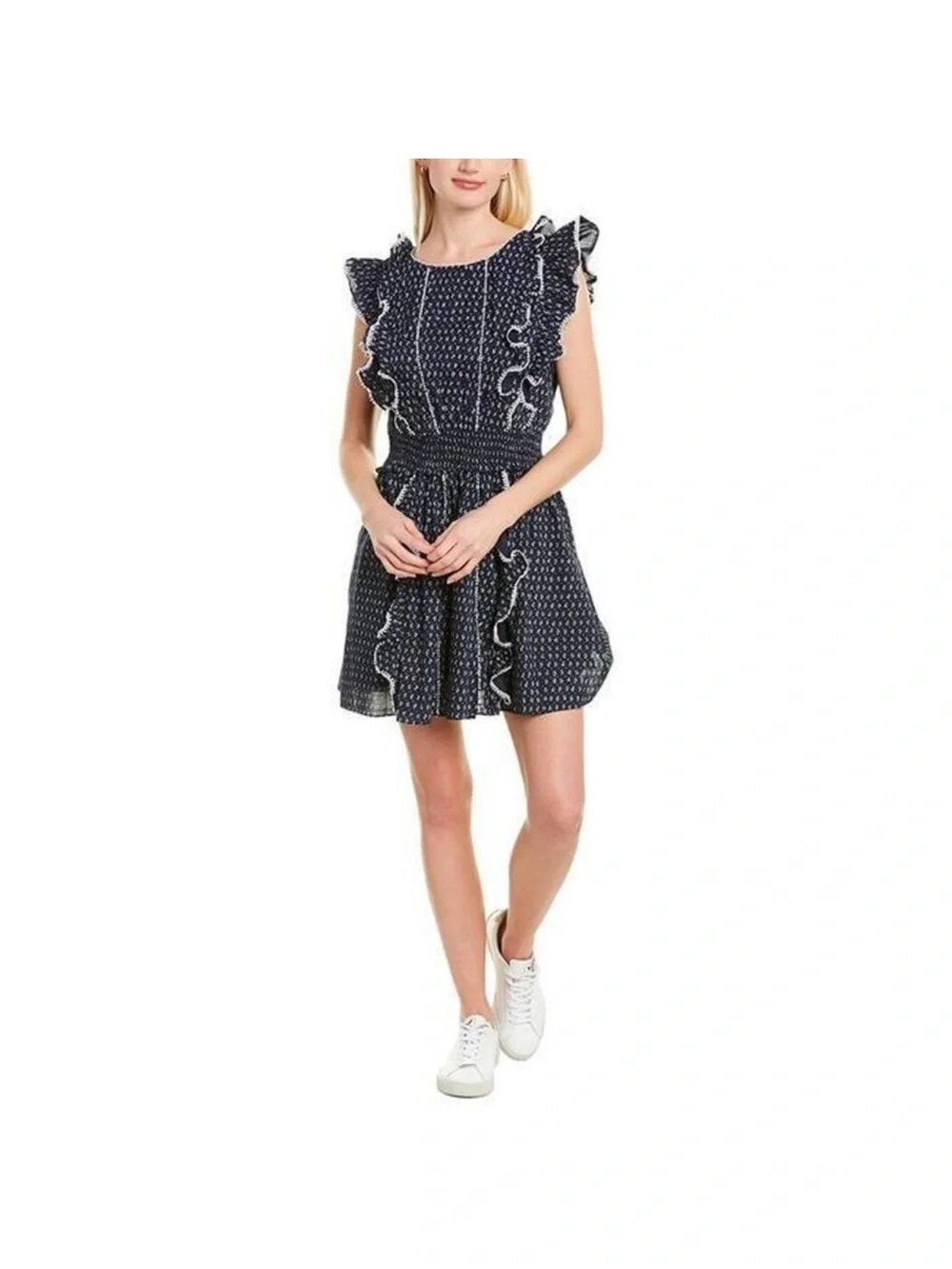 Rebecca Taylor La Vie Ruffle-Trim Mini Dress - Picture 1 of 8